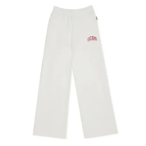 PANTALONE BIANCO CON LOGO BORDEAUX GCDS