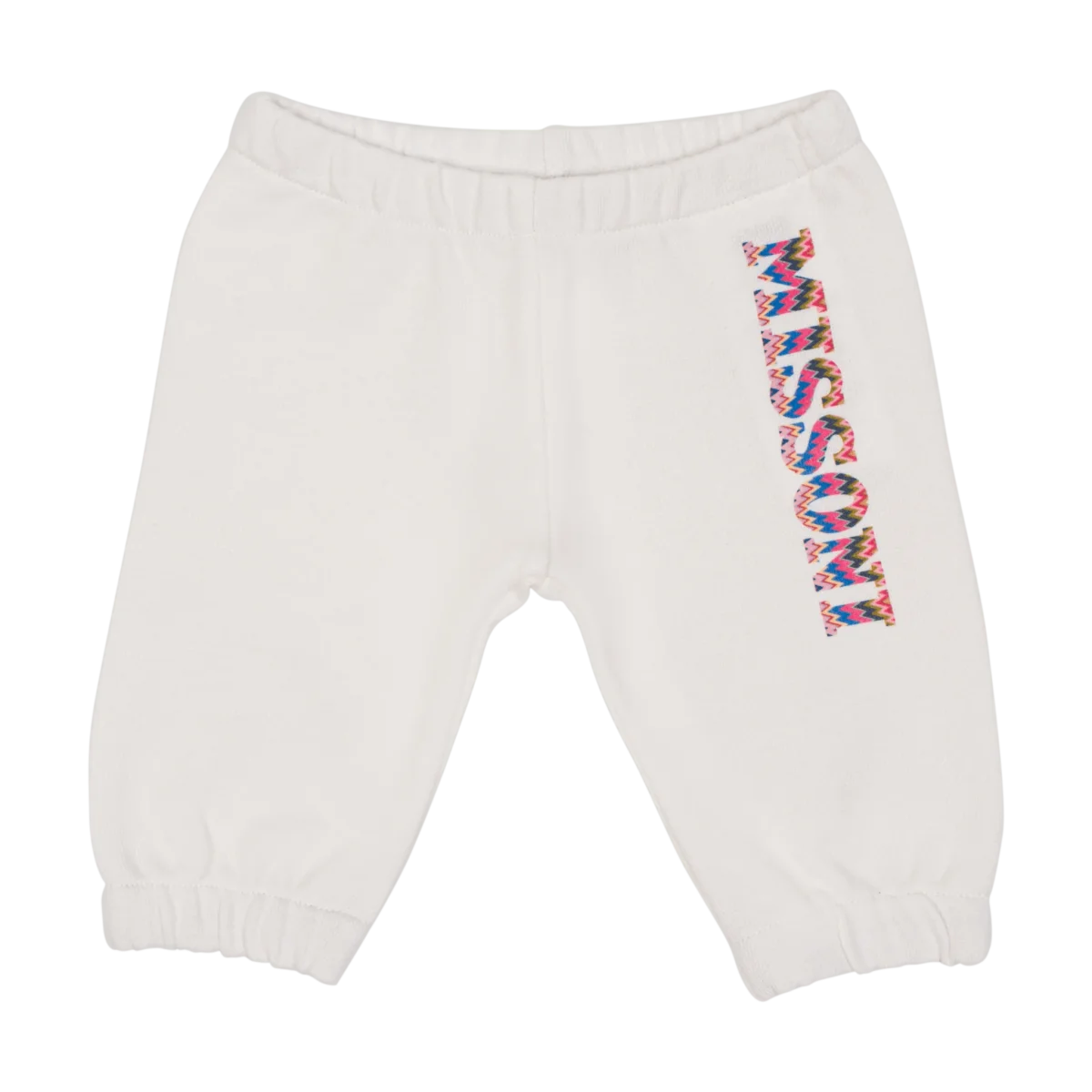 PANTALONE BIANCO CON LOGO MULTICOLORE MISSONI