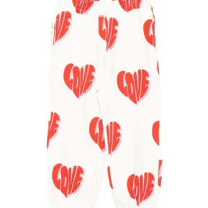 PANTALONE BIANCO CON SCRITTA LOVE ROSSA STELLA MCCARTNEY