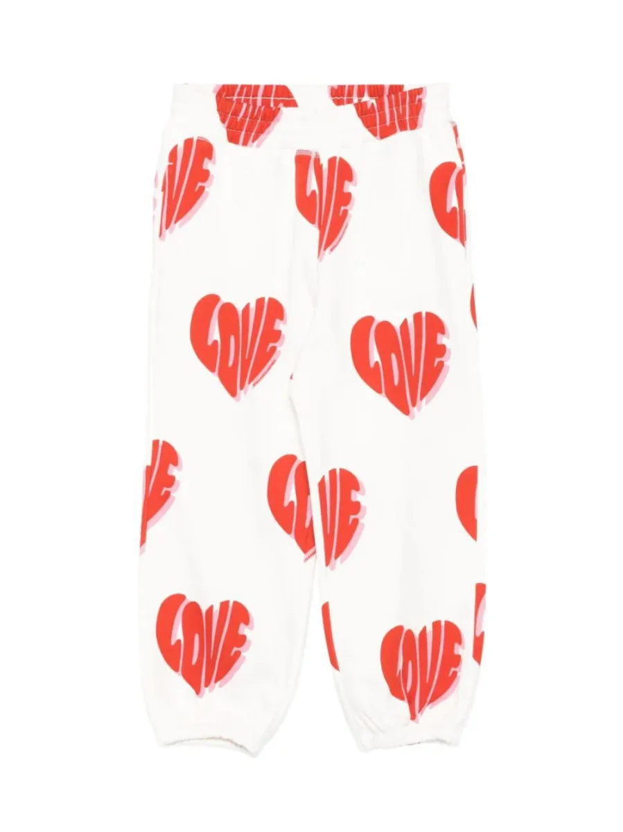 PANTALONE BIANCO CON SCRITTA LOVE ROSSA STELLA MCCARTNEY