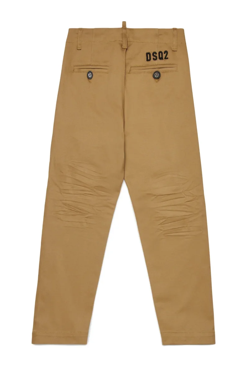 PANTALONE BISCOTTO CON LOGO RICAMATO NERO DSQUARED2 - immagine 3