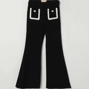 PANTALONE CON TASCHE FINTE NERO/MILK ELISABETTA FRANCHI