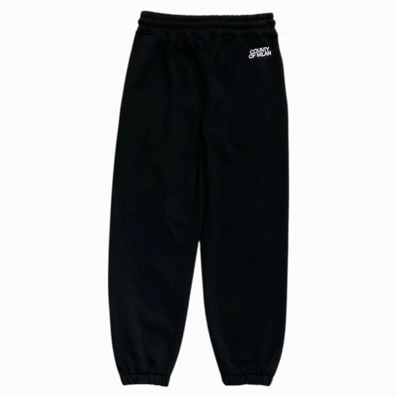 PANTALONE DI TUTA NERO CON LOGO BIANCO MARCELO BURLON - immagine 3