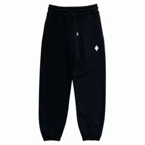 PANTALONE DI TUTA NERO CON LOGO BIANCO MARCELO BURLON