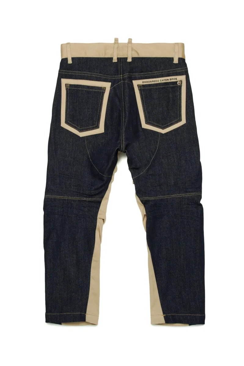 PANTALONE DSQUARED2 IN GABARDINA E DENIM - immagine 3