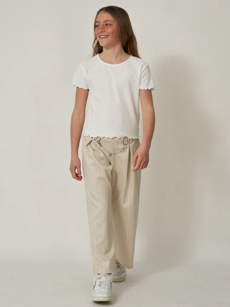 Pantalone gessato con catenina - immagine 3