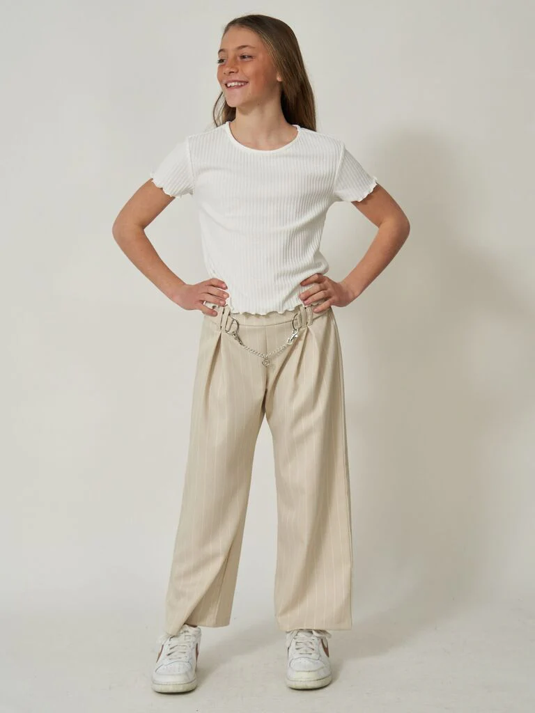 Pantalone gessato con catenina - immagine 2