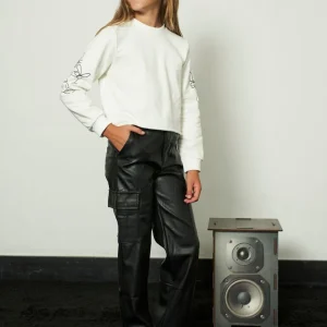 Pantalone ecopelle con tasconi