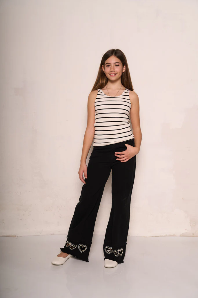 Pantalone a zampa con cuori - immagine 2