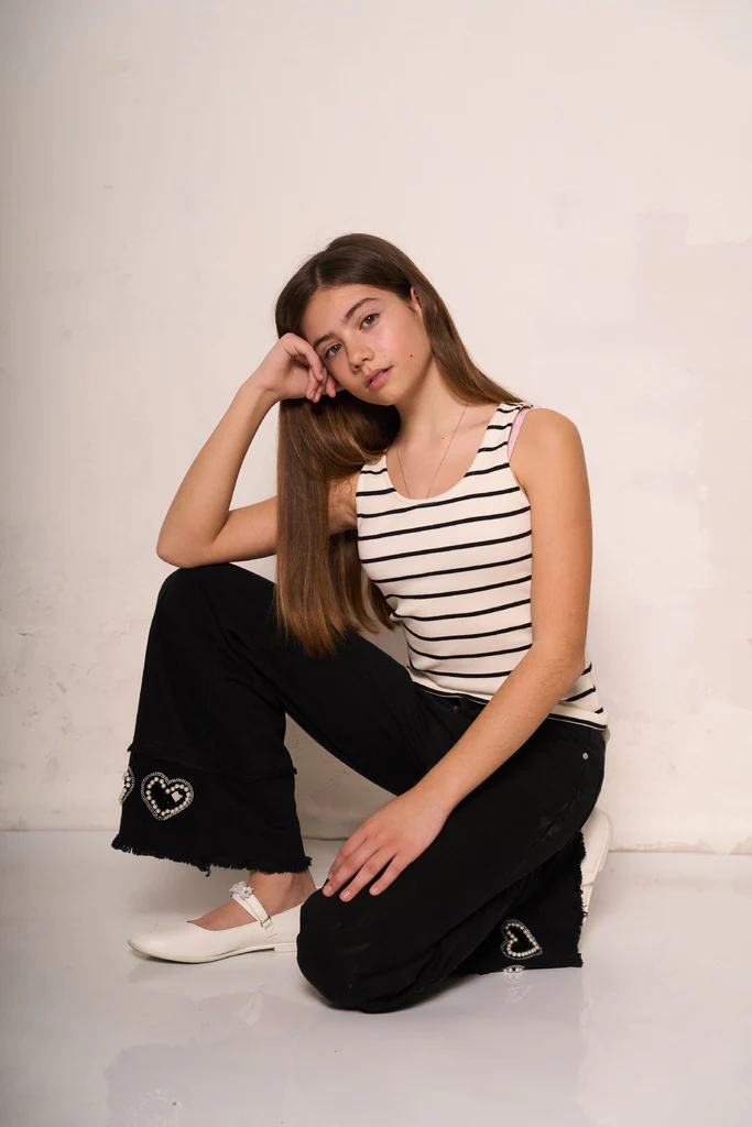 Pantalone a zampa con cuori - immagine 3