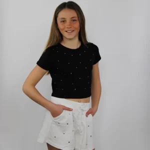 Pantaloncino corto con strass