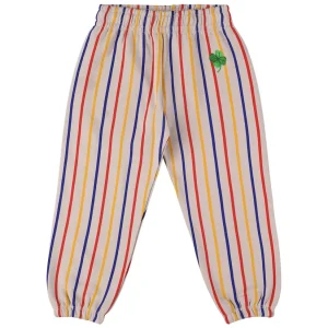 PANTALONE GRIGIO A RIGHE BLU-GIALLO E ROSSO MINI RODINI