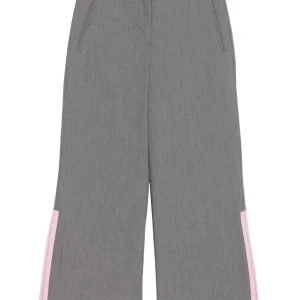 PANTALONE GRIGIO CON ZIP LATERALE ROSA MSGM