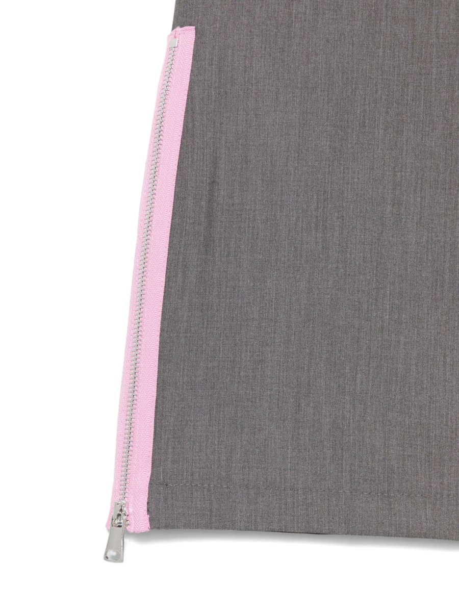 PANTALONE GRIGIO CON ZIP LATERALE ROSA MSGM - immagine 4