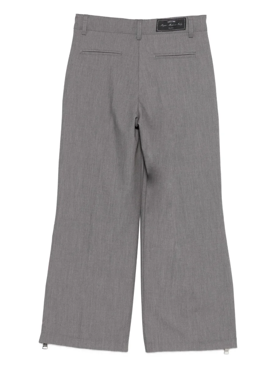PANTALONE GRIGIO CON ZIP LATERALE ROSA MSGM - immagine 3