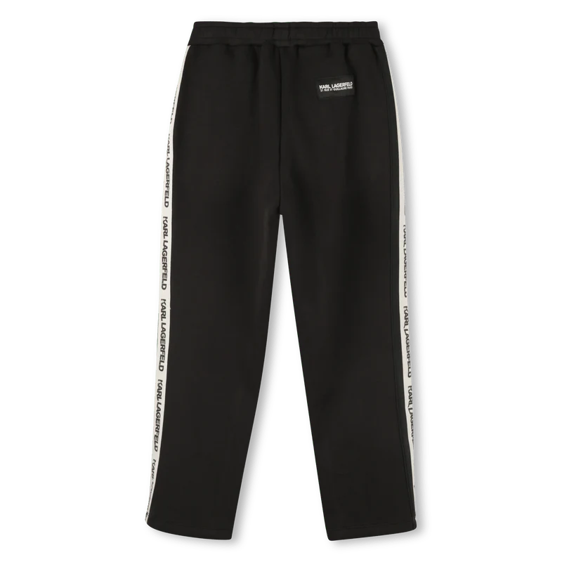 PANTALONE NERO CON BANDE LATERALI LOGATE KARL LAGERFELD - immagine 3