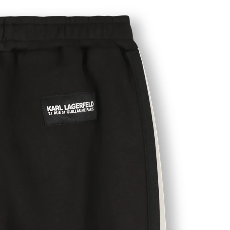 PANTALONE NERO CON BANDE LATERALI LOGATE KARL LAGERFELD - immagine 4