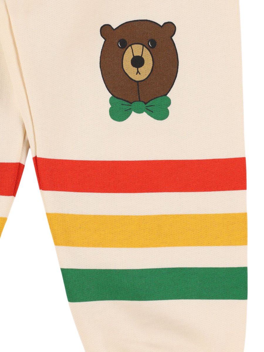 PANTALONE PANNA A RIGHE COLORATO CON ORSO MINI RODINI - immagine 3