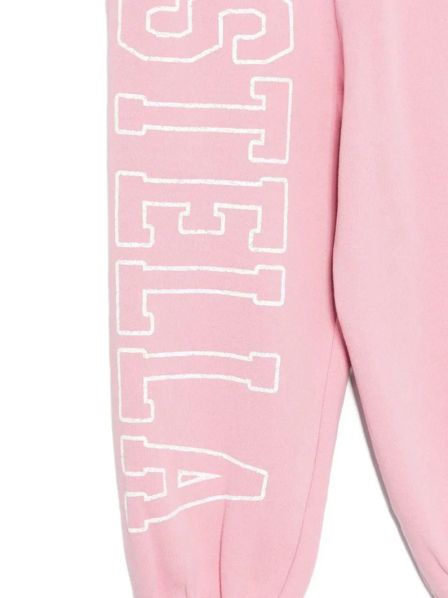 PANTALONE ROSA CON LOGO BIANCO STELLA MCCARTNEY - immagine 3