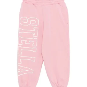 PANTALONE ROSA CON LOGO BIANCO STELLA MCCARTNEY