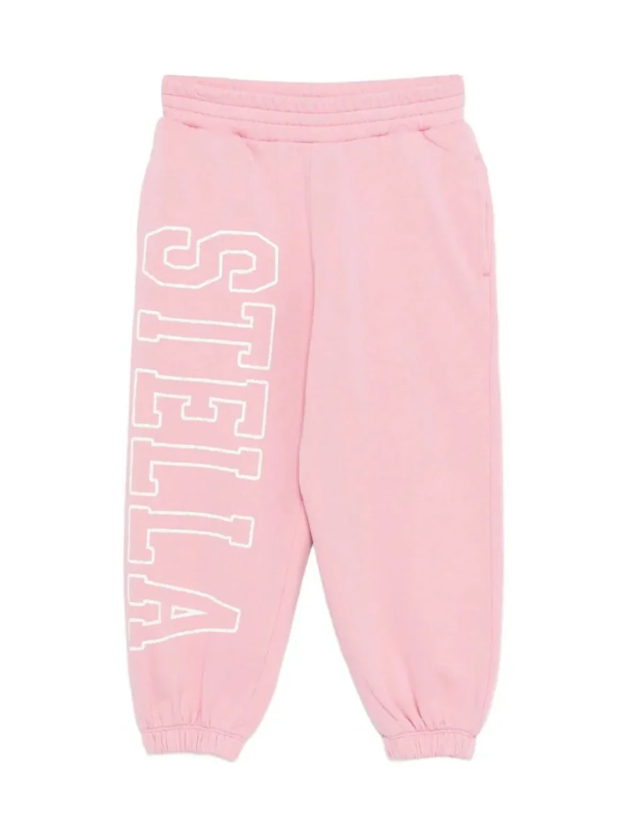 PANTALONE ROSA CON LOGO BIANCO STELLA MCCARTNEY - immagine 2