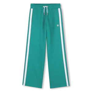 PANTALONE SPORTIVO VERDE OLIVA CON BANDE ROSA/BIANCHE KIDS AROUND