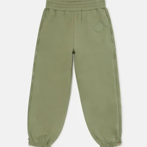 PANTALONE VERDE CON LOGO IN GOMMA STELLA MCCARTNEY