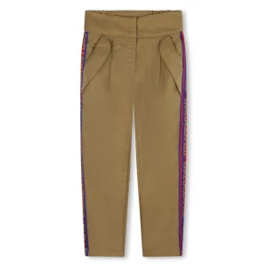 PANTALONI BEIGE CON BANDE A RIGHE KARL LAGERFELD