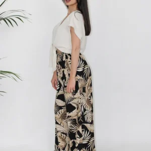 Pantalone largo in fantasia