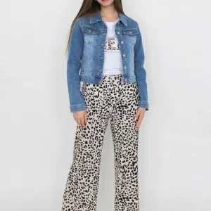 Pantalone dritto maculato