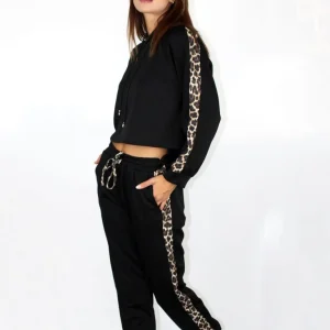 Pantalone con inserto maculato