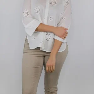 Pantalone slim beige elasticizzato