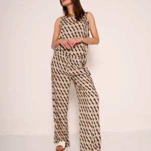 Pantalone ampio con fantasia