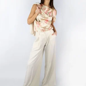 Pantaloni fluido con pinces