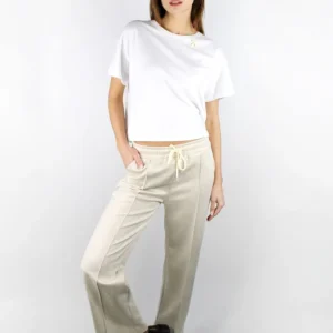 Pantalone con cuciture effetto camoscio