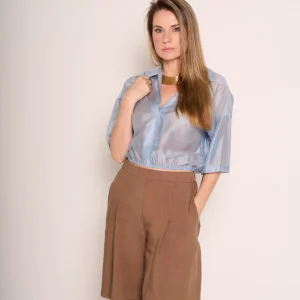 Bermuda cuoio con tasche laterali