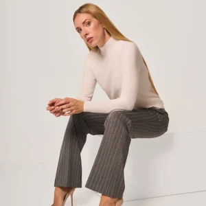 Pantaloni gessati dritti donna