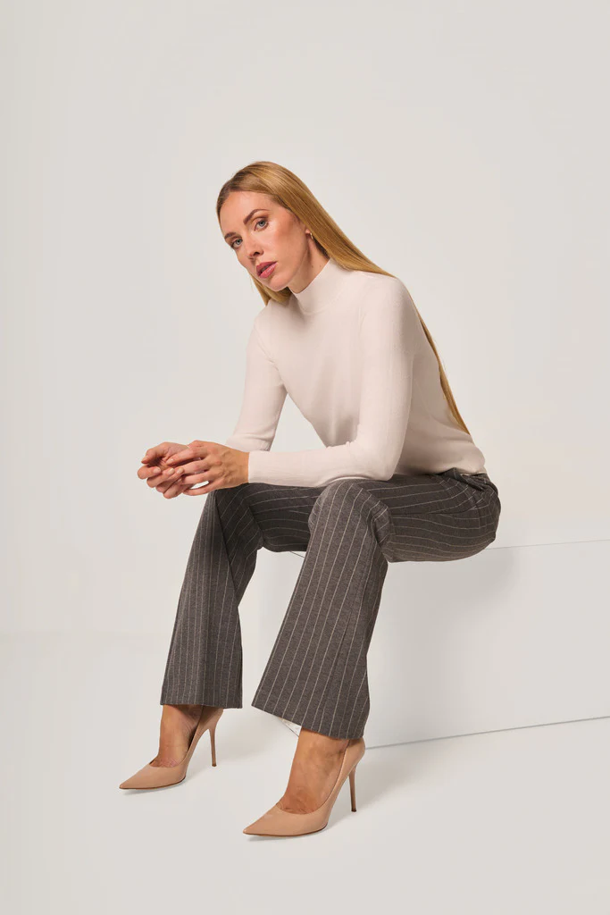 Pantaloni gessati dritti donna - immagine 2