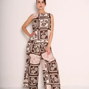 Pantaloni palazzo con fantasia