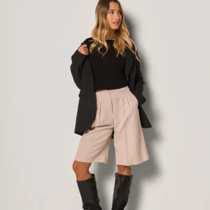 Bermuda a vita alta con pinces