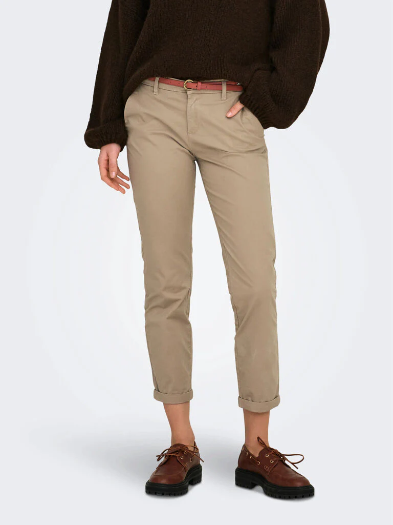 Pantalone chino donna con cintura - immagine 4