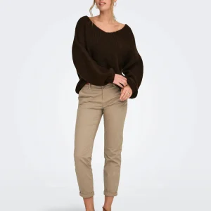 Pantalone chino donna con cintura