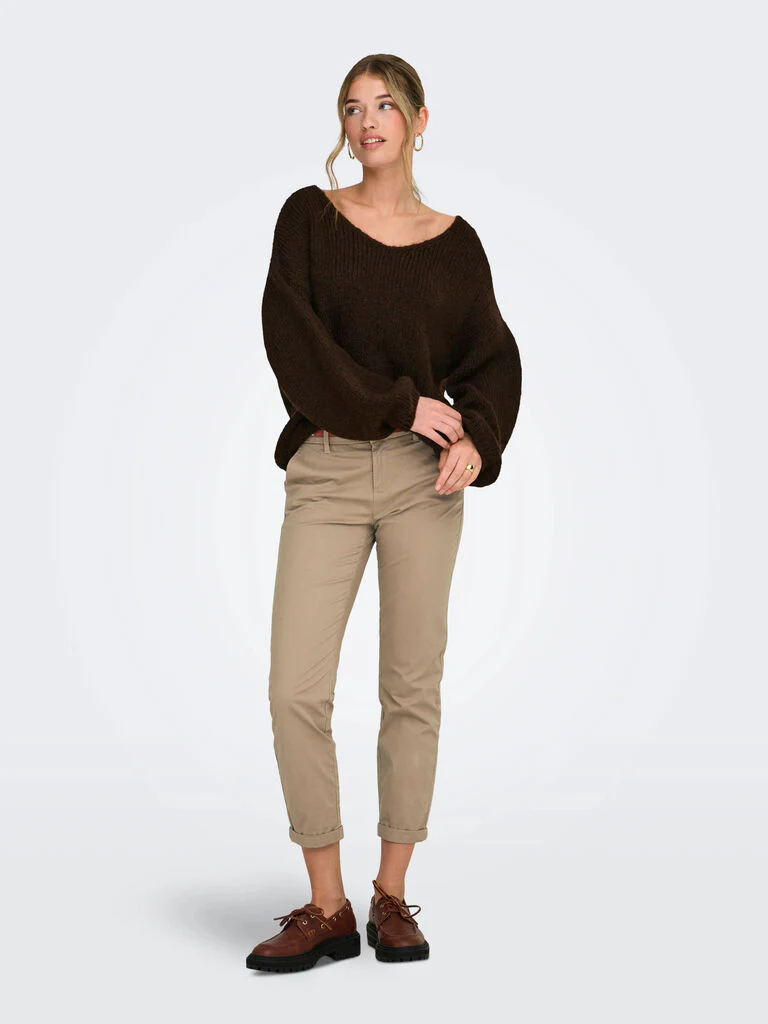 Pantalone chino donna con cintura - immagine 2