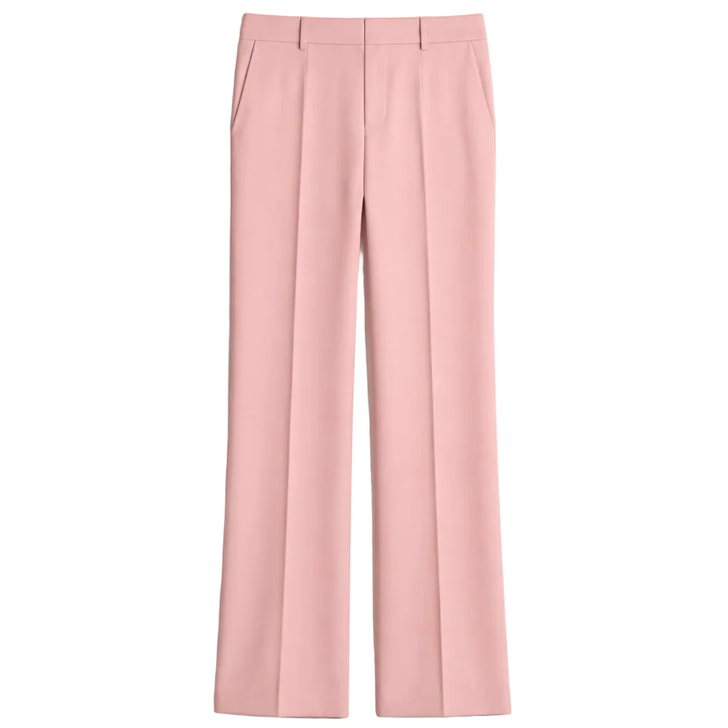 Pantaloni Donna Rosa Cipria a Gamba Larga