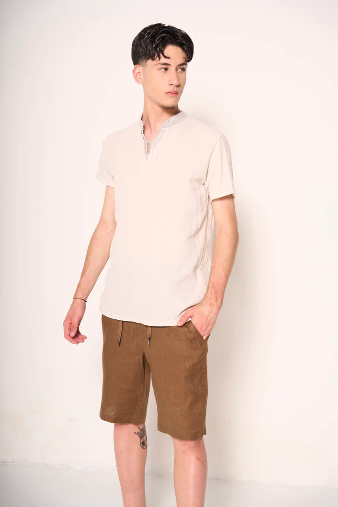 Pantaloncini misto lino - immagine 3