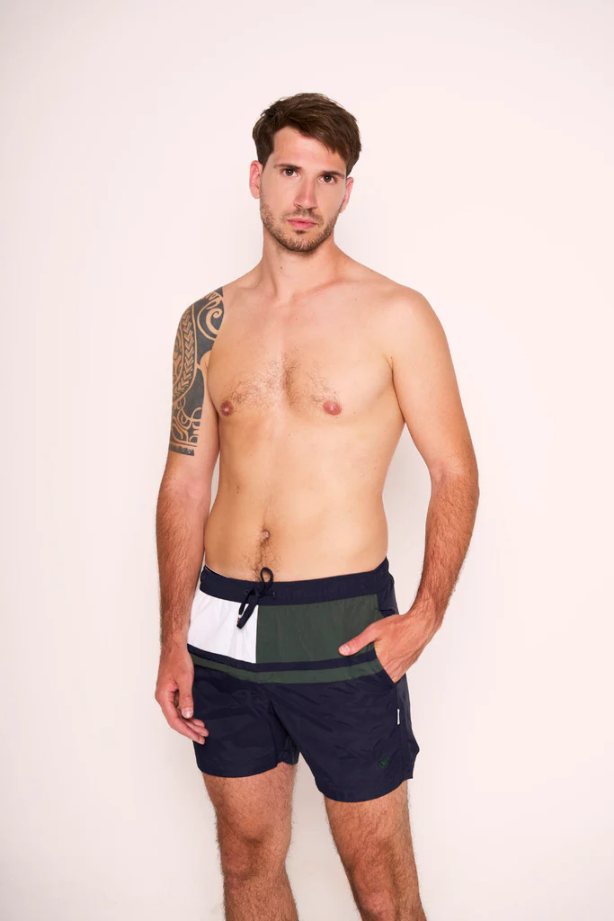 Costume da bagno tricolore Beverly Hills Polo Club con tasche