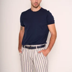 Bermuda estiva rigato con pence