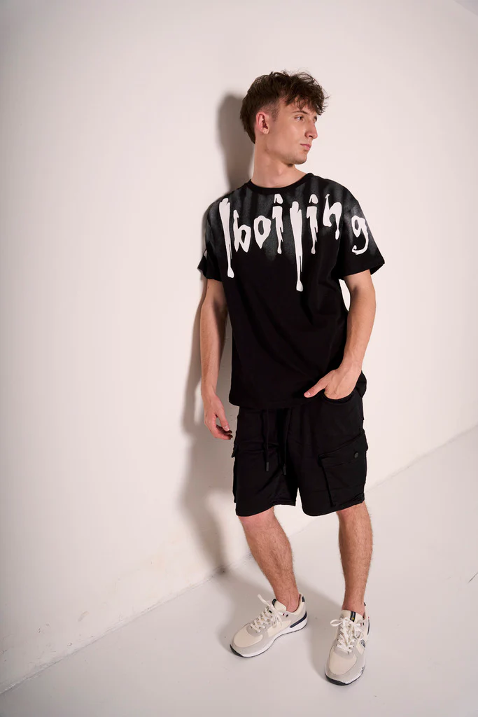 Cargo Shorts neri stile utility