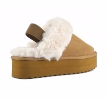 SABOT CON DOPPIA SUOLA BEIGE CON PELLICCIA COLORS OF CALIFORNIA - immagine 3