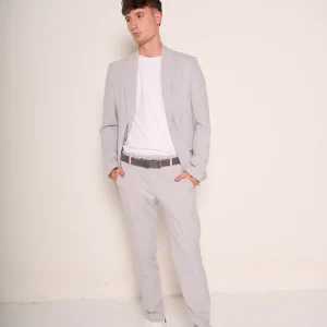 Sneakers bicolor in pelle scamosciata e tela bianco grigio